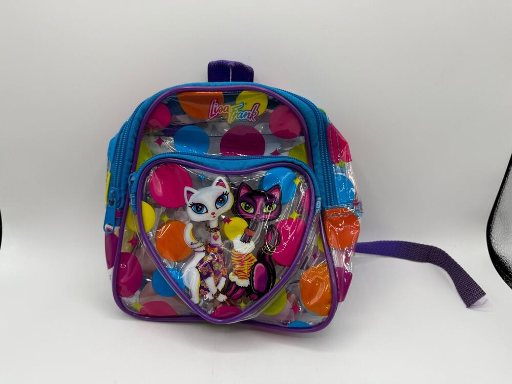 Vintage Lisa Frank Roxie & Rollie Siamese Cats Clear Mini Backpack